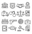 law line icons set on white background vector image