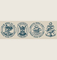 set on marine theme vector image