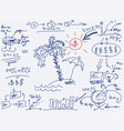 finance chart infographic elements sketch vector image