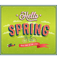 hello spring typographic design vector image