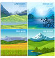 mountain landscape compositions set vector image