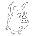 Cute cartoon pink pig Royalty Free Vector Image