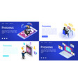 phishing banner set isometric style vector image