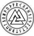 ancient scandinavian symbol valknut sign knot vector image vector image