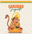 banner design of happy hanuman jayanti vector image vector image