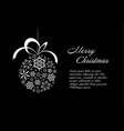 black and white christmas card vector image