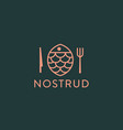 fish plate logotype linear seafood logo vector image