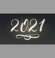 handwritten chalk number new year 2021 vector image vector image