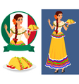 mexican girl with taco vector image