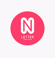 modern linear logo and sign letter n vector image