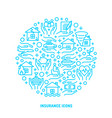 insurance service outline icons set vector image vector image