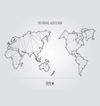 polygonal abstract world map asia in the center vector image