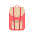 red school backpack in flat style vector image vector image
