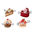 sweet chocolate biscuit and fruity cakes vector image