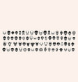 skull human shapes set deaths head vector image