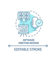 optimize meeting rooms turquoise concept icon vector image vector image
