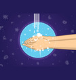 people washing hands vector image