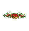 christmas holly brunches decoration vector image vector image
