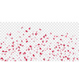 heart falling confetti isolated white transparent vector image vector image