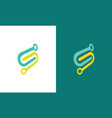 letter s technology logo vector image vector image