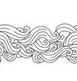 seamless pattern with wave line curls monochrome vector image vector image