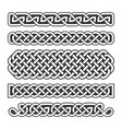 celtic knots medieval borders set in black vector image