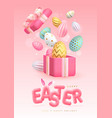 easter background with colorful eggs vector image vector image