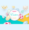 easter card with white decorated 3d eggs vector image vector image