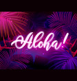 dark blue and violet tropical party design vector image