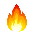 fire icon bright light heat and smoke vector image vector image