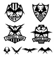 football team crests set with eagles design vector image