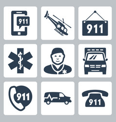 Rv cars recreational vehicles camper vans icons Vector Image