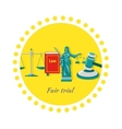 fair trial concept icon flat design vector image