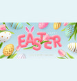 easter background with colorful eggs vector image vector image