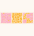 groovy abstract flower art seamless patterns vector image vector image