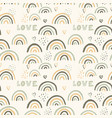 seamless pattern with hand drawn rainbows vector image