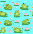 frog seamless pattern repeating cute frogs vector image vector image
