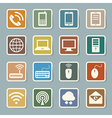 icon set of mobile devices computer and network c vector image vector image