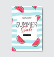 summer sale watermelon lettering badge design vector image