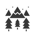 winter landscape mountain pine tree and snow vector image vector image