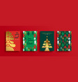 year gold scandinavian pine tree set vector image vector image