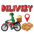 delivery logo with bike man or courier vector image