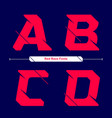 alphabet typography font red race speed modern vector image