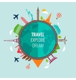 travel composition with famous world landmarks vector image