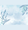 hand painted watercolour winter floral background vector image