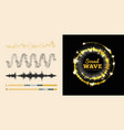 sound waves set on black and white background vector image