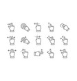 touchscreen gesture line icons hand swipe slide vector image