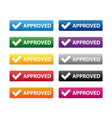 approved buttons vector image vector image