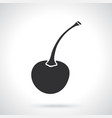 silhouette cherry with stem vector image vector image