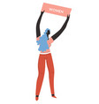 women rights protection feminism supporter vector image